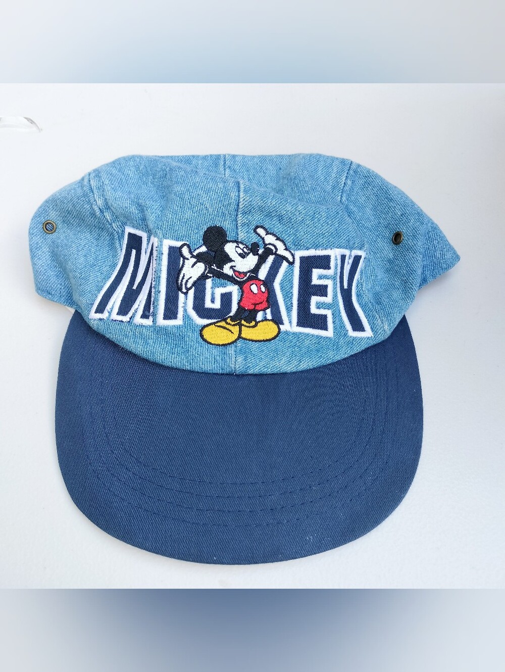 Vintage 90s Disney Mickey Unlimited Denim Mickey Mouse Embroidered Hat Cap